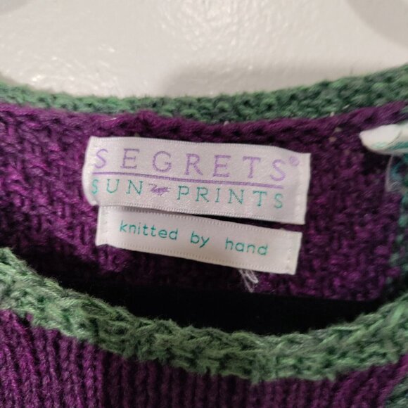 Segrets Sun Prints Hand Knit Vintage Sweater Women's Size Medium - Picture 3 of 8